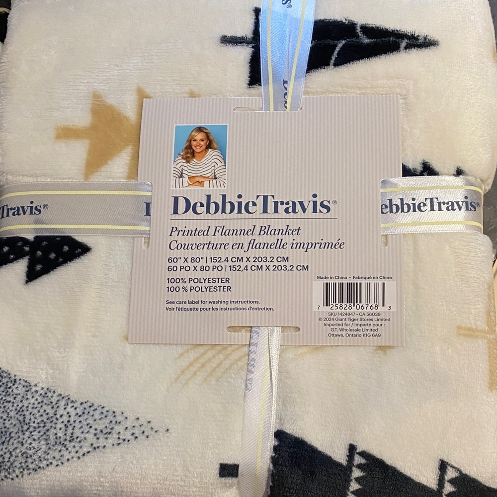 Debbie Travis Printed Flannel Blanket